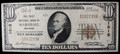 1929 $10 NATIONAL CURRENCY NOTE - MARSHALL, MICHIGAN - F