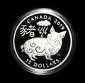 2019 Canada $15 SILVER Coin Zodiac Year of the Pig - 1 oz. ASW