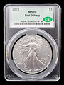 2023 U.S. $1 Fine SILVER Eagle 1 oz. First Delivery - CAC MS70