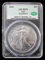 2024 U.S. $1 Fine SILVER Eagle 1 oz. First Delivery - CAC MS70