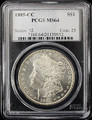 1885-CC $1 US MORGAN SILVER DOLLAR - PCGS MS64