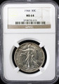 1944  50C Walking Liberty SILVER Half Dollar - NGC MS 64