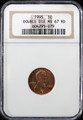 1995 US 1C Lincoln Penny Double Die - NGC MS 67 RD