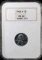 1943-S US 1C Lincoln Steel Penny - NGC MS 66