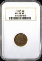 1937 US 1C Lincoln Penny - NGC MS 66 RD