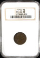 1914 US 1C Lincoln Penny - NGC MS 64 BN