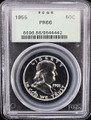 1955 US 50C Franklin SILVER Half Dollar - PCGS PR 66