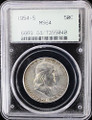 1954-S US 50C Franklin SILVER Half Dollar - PCGS MS 64