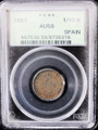 1851 Spain 1/10 Real - PCGS AU 58
