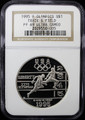 1995 US $1 SILVER Dollar Olympics Track & Field - NGC PF 69 Ultra Cameo