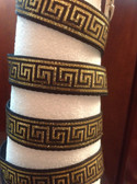 ERIC I Designer Dog Collar & Lead. Black & Gold. 11"-15"