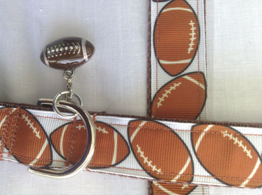 FOOTBALL Dog Collar & Leash. 11"-15"