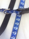 NAUTICAL Designer Dog Collar & Leash.  15"-22"