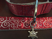 Burgundy & Gold Designer Dog Collar w/ matching leash