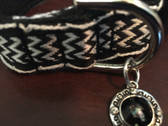 Black and white designer dog collar with matching leash
