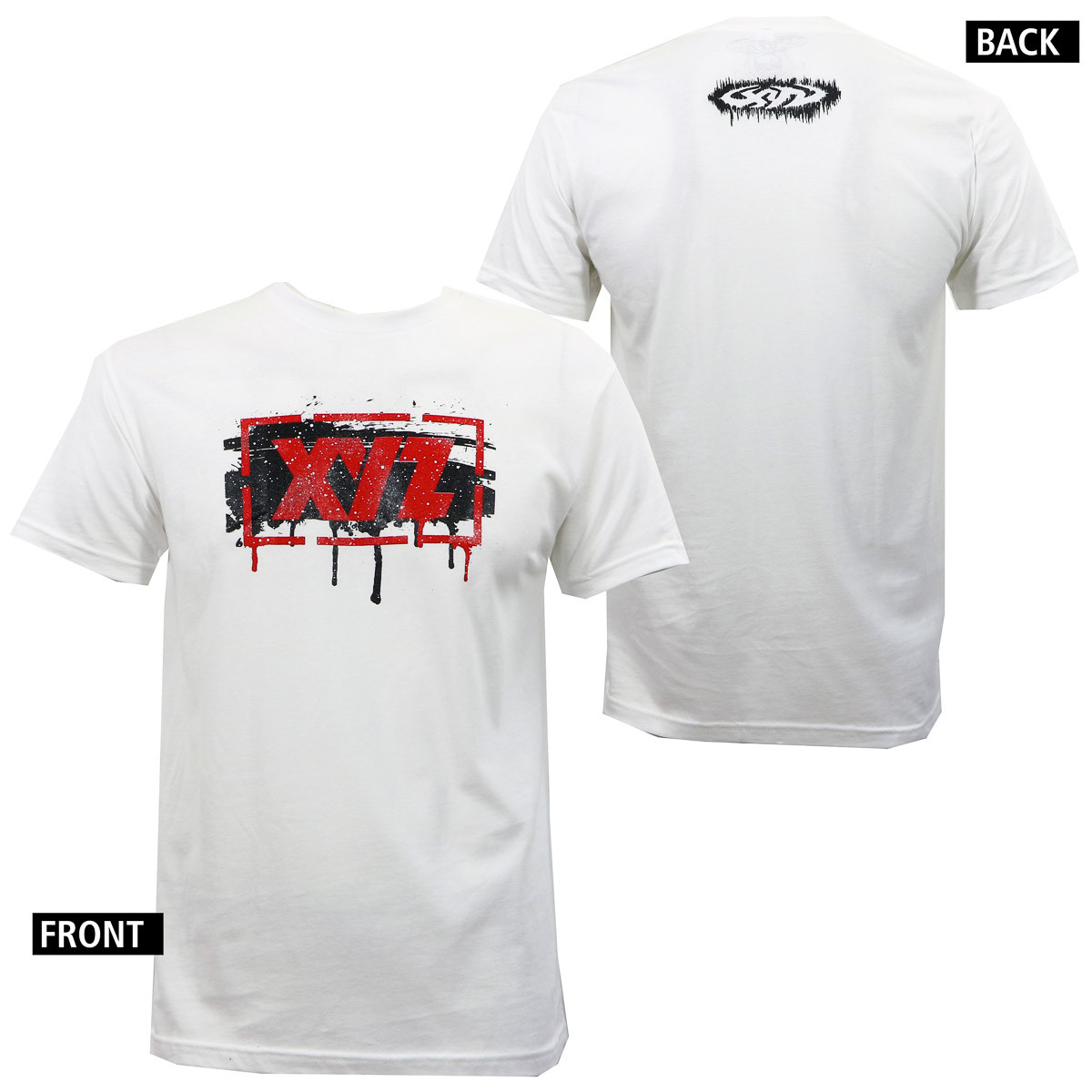 xyz clothing stencil logo white tshirt  merch2rock