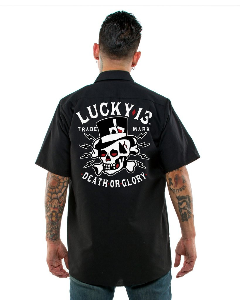 Lucky 13 Death or Glory Workshirt - Merch2rock Alternative Clothing