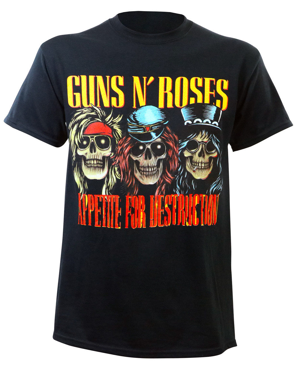 Guns N Roses Appetite for Destruction Skulls T-Shirt Black - Merch2rock ...