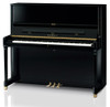 Kawai K500 upright piano in black polyester from Sheargold Pianos
