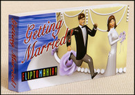 Getting Married flipbook shows those little plastic bride and groom figurines chase each other up a wedding cake