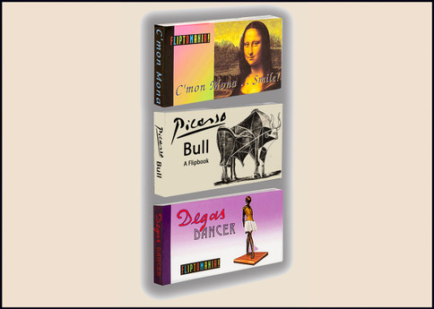 Fine Art Flip Book 3 Pack: Mona Lisa, Degas Dancer, Picasso's Bull
