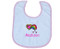 Personalized Baby Bib in Pink and White