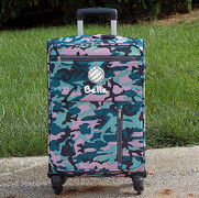 Pink Camo Large 4 Wheel Suitcase