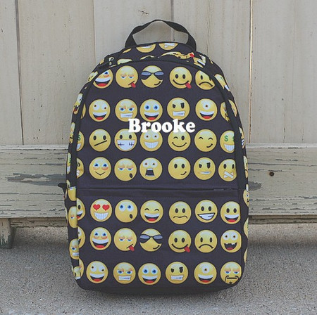 Black emoji backpack Clearance