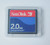 Feature
Product Type: Compact Flash (CF)- Type
Flash Memory Capacity: 2GB
Pin: 50-pin
Dimensions: 36.4mm(L)*42.8mm(W)*3.3mm(H)
Weight: 15g
Brand Name: Sandisk
Form Factor: CompactFlash (CF)
Application/usage: Switch
Data transmission speed:
Read: 8 - 16MB/sec=100X
Write: 8 - 15MB/sec
environments and temperatures from ：
-13o F to 185o F
-25o C to 85o C
Voltage: 3.3V ± 10%; 5.0V ± 10%
 
Specifications:
Easy plug-and-play.
1GB Memory Capacity.
Low Power Consumption.
Solid-State Storage.
100% Satisfaction Guarantee.
Come with Protection Plastic Box.
Support : Windows 7, 2000, XP/Macos
 
Compatible with:
Digital Cameras
Digital Video Players
Digital MP3 Music Players
Computers
Laptops
Card readers
Handheld PCs
And other devices that feature a Compact Flash slot.