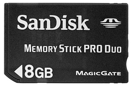 PACKAGE INCLUDES
SanDisk Memory Stick Pro Duo 8GB*1
Protective Jewel Case*	1
 
NOTICE：The item(s) are NOT coming with Retail Packing but 100% GENUINE & Brand New
Co-invented by SanDisk and Sony.
Ample Capacities Provide Space for All Your Memories
With capacities of up to 32GB, the SanDisk Memory Stick PRO Duo memory card gives you plenty of room for photos and videos. You'll be able to capture more of your memories without stopping to upload files to a computer.
Expands the Memory of Any Compatible Sony Device
In addition to cameras, the SanDisk Memory Stick PRO Duo memory card can extend the capacity of Sony handheld gaming devices and any other device equipped with a Memory Stick PRO Duo memory cards lot. Use it to carry more saved games and video content on your PSP® system or load your music library onto a Sony MP3 player