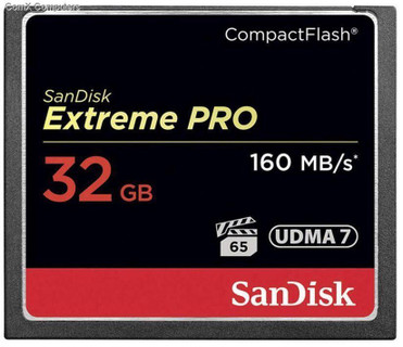 NOTICE：The item(s) are Professionally Refurbished by SanDisk 100% GENUINE & Working great!
 
Storage: 32 GB

Read Speed: up to 160MB/s

Write Speed: up to 150MB/s

Video Speed: VPG-65

Form Factor: CompactFlash

This industry-leading memory card is optimized for professional-grade video capture, with a minimum sustained write speed of 65MB/s1 for rich 4K and Full HD video.

Industry-Leading Combination of Storage Capacity and Professional-Grade Performance
Get high-capacity storage, faster shot-to-shot performance, and cinema-quality video with the SanDisk Extreme PRO CompactFlash Memory Card. With transfer speeds of up to 160MB/s1, this card offers the fast, efficient performance you expect from the global leader in flash memory cards2. This industry-leading memory card is optimized for professional-grade video capture, with a minimum sustained write speed of 65MB/s1 for rich 4K and Full HD video. Capacities up to 256GB4 accommodate hours of video and thousands of high-resolution images. So you never miss a scene or shot, this memory card resists extreme temperatures, shock, and other conditions.