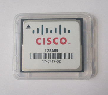 Style: CF Type I (3.3 mm thick)
Size: 42.8mm x 36.4mm x 3.3mm
Op. Voltage: 3.3V-5V.
Op. Temperature: −25 to +85
Durability: 10,000 insertion/removal cycles
Compatibility: compatible with the Compact Flash slot and PCMCIA card standards, All High-end digital photographic applications.
High transfer rate for fast copy/download

Tech Specify
Manufacturer Part Number
MEM1800-32U128CF
Product Name
128MB CompactFlash Card
Manufacturer
Cisco Systems, Inc
Product Type
CompactFlash (CF) Card
Brand Name
Cisco
Compatibility
· Cisco 1800 Series Routers
· Cisco 1841 ADSL over ISDN Bundle
· Cisco 1841 ADSL over POTS Bundle
· Cisco 1841 ADSL over POTS Bundle w/Dying Gasp
· Cisco 1841 Integrated Services Router
· Cisco 1841 Security Bundle
· Cisco 1841 with WIC-1DSU-T1-V2
Application/Usage
Networking System
Form Factor
CompactFlash (CF)
Number of Memory Cards
1
Storage Capacity
128 MB
