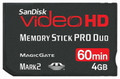 SanDisk 4GB Memory Stick Pro Duo Mark 2 Video HD SDMSPDHV-004G 100% Genuine New
