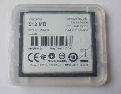 NOTICE：The item(s) are NOT coming with retail packing, But 100% Genuine & Working Great!
Feature
Product Type: Compact Flash (CF)- Type
Flash Memory Capacity: 512MB
Pin: 50-pin
Dimensions: 36.4mm(L)*42.8mm(W)*3.3mm(H)
Weight: 15g
Brand Name: CISCO
Form Factor: CompactFlash (CF)
Application/usage: Switch Data transmission
Read speed: 8 - 16MB/sec=100X
Write speed: 8 - 15MB/sec
Environments and Temperatures from：
-13º F to 185º F
-25º C to 85º C 
Voltage: 3.3V ± 10%; 5.0V ± 10% 
Specifications
Easy plug-and-play.
512MB Memory Capacity.
Low Power Consumption.
Solid-State Storage.
100% Satisfaction Guarantee.
Come with Protection Plastic Box.
Support : Windows 7, 2000, XP/Macos 
Technical reference
Compatible with:
Digital Cameras
Digital Video Players
Digital MP3 Music Players
Computers
Laptops
Card readers
Handheld PCs
And other devices that feature a Compact Flash slot. 