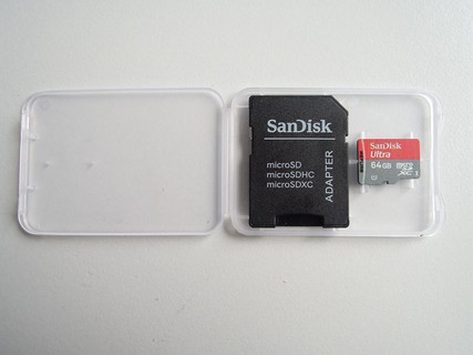 The SanDisk Ultra MicroSDHC/SDXC Memory Card is suitable for Android powered smartphones and tablets. It offers up to 64 GB of storage space to accommodate user data and multimedia files. This memory card is capable of transferring data at fast speeds up to 48 Mbps. In addition, it has a Class 10 video rating. Furthermore, this SanDisk memory card is waterproof, temperature-proof, X-ray proof, and shock-proof.

Product Identifiers
Brand	SanDisk
Family Line	SanDisk Ultra
Form Factor	microSDXC
Memory Capacity	64GB
MPN	SDSQUNB-064G-GN3MN
UPC	619659134068

Performance
Speed Class Rating	Class 10
Speed Rating	320x
Speed UHS Rating	320x
Write Speed	Up to 48MB/s

Miscellaneous
Packaging Type	OEM