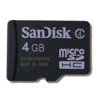 Description
SanDisk offers the first fully compliant miniSDHC product available for exclusive use with SDHC supported mobile devices. ?The miniSDHC 4GB provides the most amount of storage space while providing higher performance for better management of large files. ?Mobile enthusiasts using the latest feature-rich mobile devices will be delighted with the introduction of the highest capacity miniSD available for storing longer music play-lists, more personal video content, and still have plenty of room for photographs

Product Identifiers
Brand	SanDisk
Family Line	SD
Form Factor	MicroSDHC
Memory Capacity	4GB
MPN	SDSDQ-4096-A11M
UPC	619659033507

Performance
Speed Class Rating	Class 4

Card Dimensions
Depth	0.59 in.
Height	0.04 in.
Width	0.43 in.