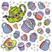 Tea Party Pattern Coordinating Decals