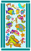 Fish Friends Wall Art by Vivi's Boutique.  Sheet size measures 6.5' x 4'.