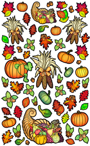 Vivi's Boutique Autumn Harvest Wall Art Decals.  Sheet size measures 6.5' x 4'.