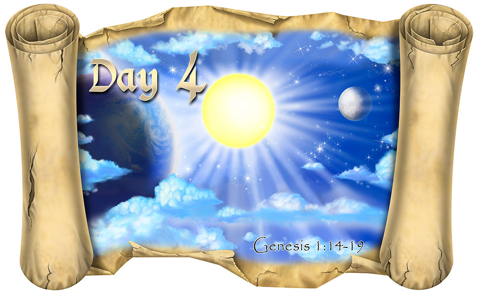 Creation Story Day 4 (Version 2) - Bible Scroll - Wacky ...