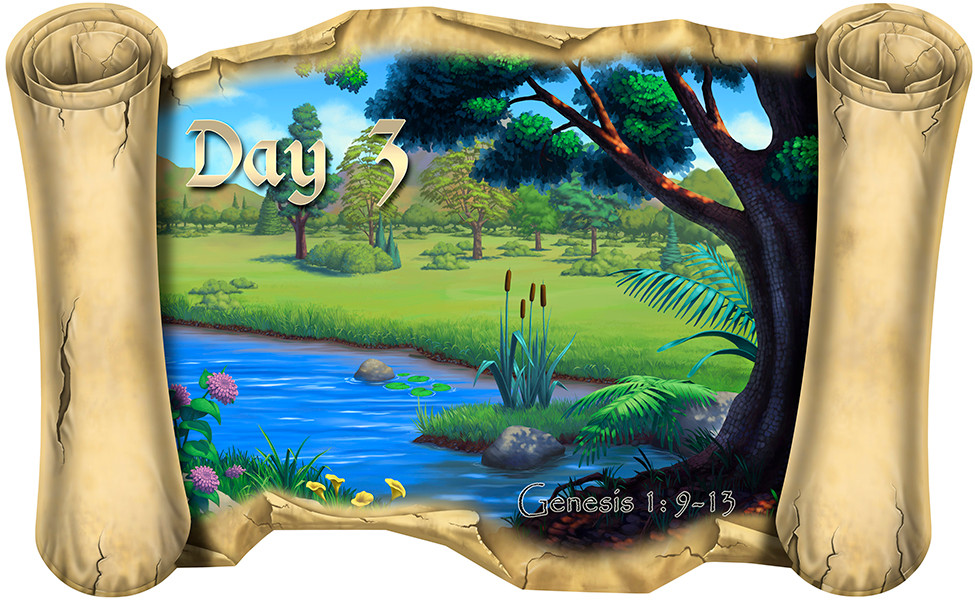 Creation Story Day 3 - Bible Scroll - Wacky World Studios ...
