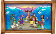 Framed Biblical Scene: Moses Parts the Red Sea (Choice of Frame)