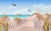 A. Tranquil Shores Wall Mural Option 1