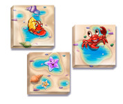 F. Surf's Up Set of 3 Stretched Canvases