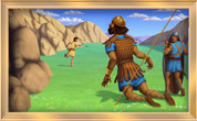 Framed Realistic David Defeats Goliath (Two Options)
