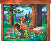 A. Camping Lodge Wall Mural Vignette Option 1