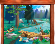 C. Camping Lodge Wall Mural Vignette Option 3