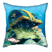 F. Marine Life Fabric Squares for Throw Pillows