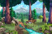 A. Majestic Forest Wall Mural Option 1