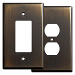 Oil Rubbed Bronze Light Switch Plates Bronze Outlet Covers   Oil Rubbed Bronze Oversized Switch Plates  76786 